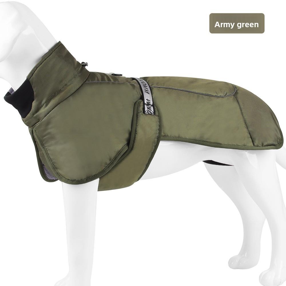 Thick Warm Reflective Dog Clothing Medium Large Dog Windproof Winter Dog Jacket Cold Proof Back Protection Fleece Pet Coat