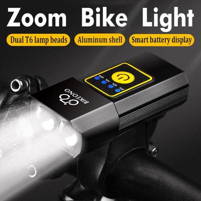 Luce per bicicletta T6 USB ricaricabile LED in lega di alluminio zoom regolabile faro anteriore per bici lampada da ciclismo lanterna torcia