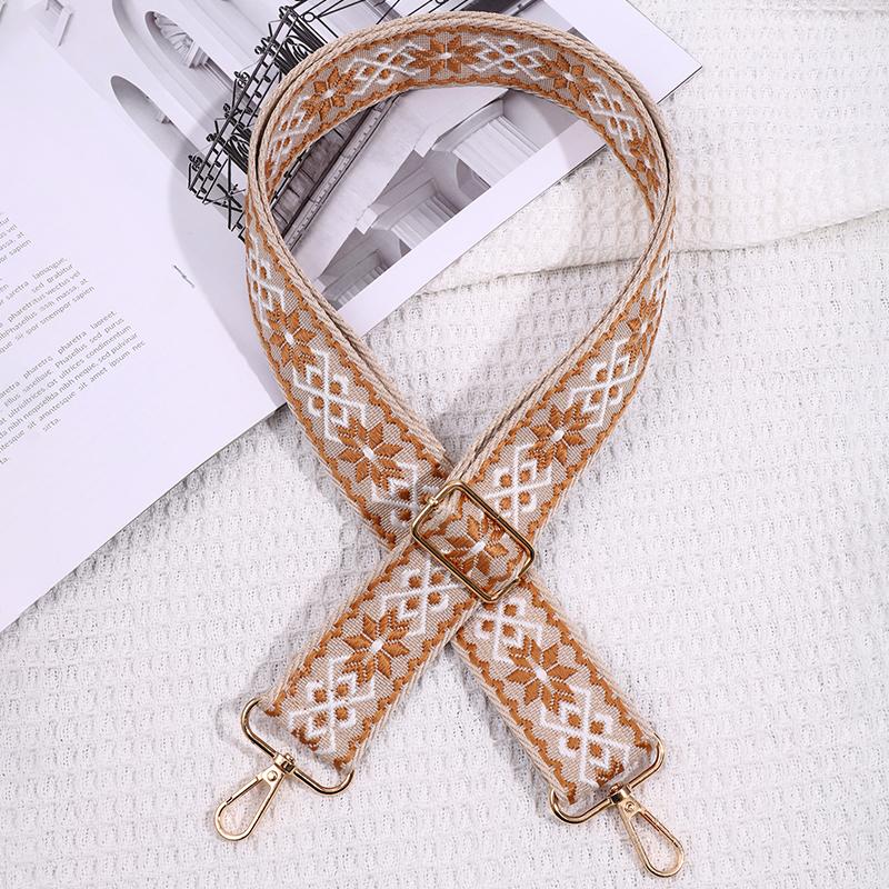 Adjustable Wide Bag Strap Crossbody Shoulder Bag Strap National Style Embroidery Diy Replacement Handles Bag Accessories