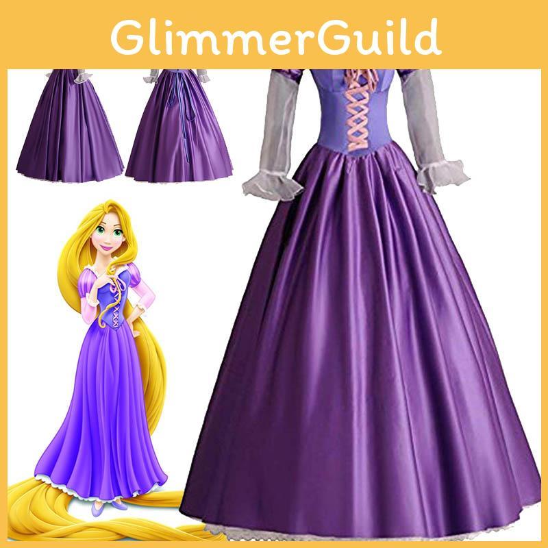 Elegant Adult Rapunzel Fancy Women Dress Cosplay Costume For Halloween Parties