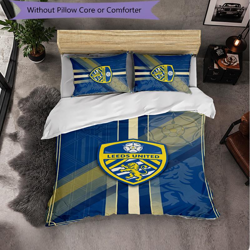 Leeds United Themed Bedding 3Pcs Duvet Cover Set Decorative Bed Linen For Teen Room Home Decoration