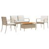 Garden Set Beige Poly Rattan