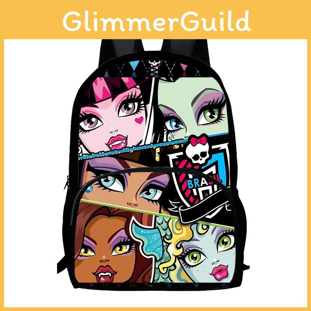 Capacity Children Large Backpack With Monster High Print Design For Daily School