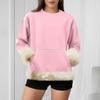 Women's Casual Round Neck Long Sleeve Sweatshirt Solid Color Sweatshirt