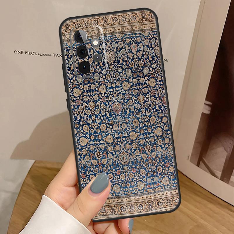 Persian Carpet Floral Pattern Case For Samsung Galaxy A55 A35 A15 A54 A34 A14 A33 A53 A13 A23 A17 A06 A16 A56 A36 A32 A52
