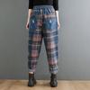 Autumn Loose High Waist Denim Pants Women Streetwear Casual Harem Pants Patchwork Plaid Jeans Female 2025