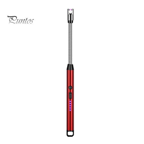 

1 комплект, электрический воспламенитель, перезаряжаемый через USB, ветрозащитный светодиодный дисплей, импульсный воспламенитель с длинной ручкой для дома на открытом воздухе красный