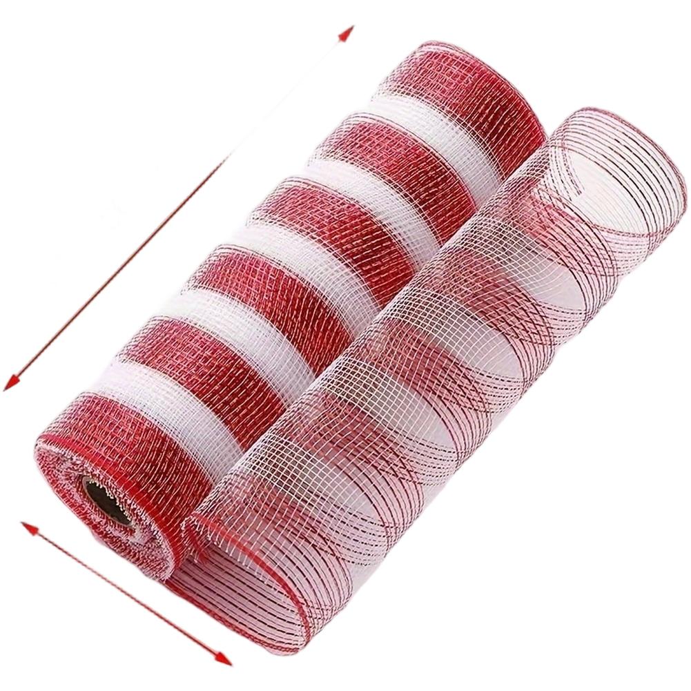 

Рождественская гирлянда из ленты с сетчатой текстурой и бантом, пластиковая лента для DIY украшений на елку и праздничного рукоделия