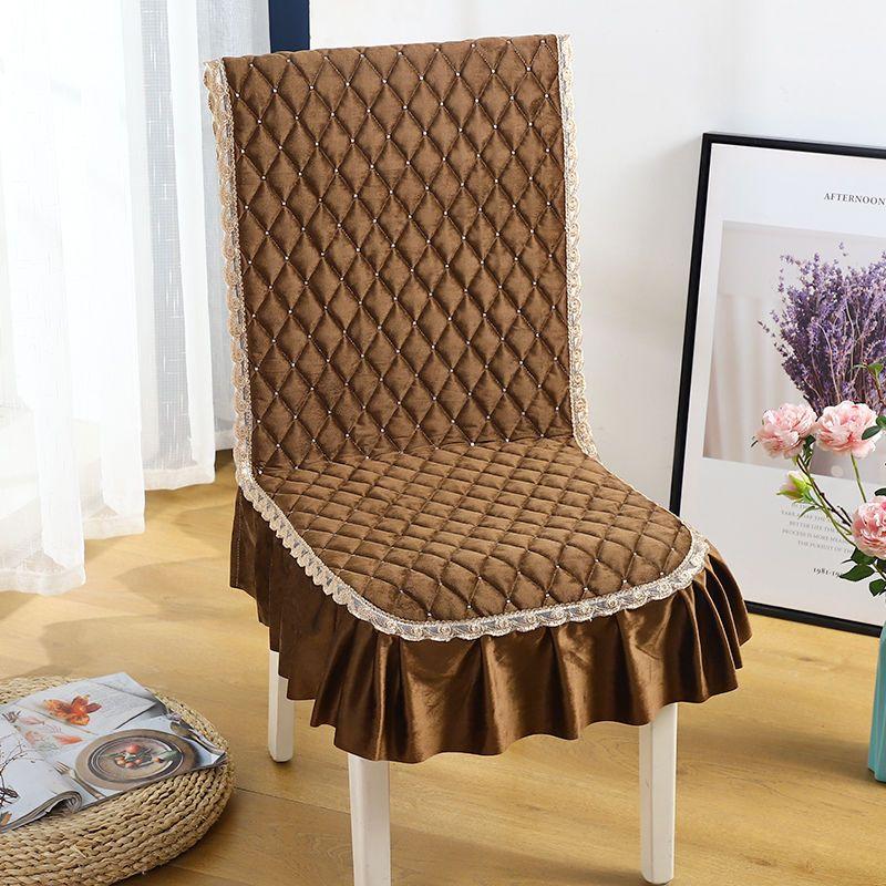 Einfarbiger gesteppter Samt Kissenbezug Einteiliges Sitzkissen Weiches Rückenlehnenkissen für Herbst und Winter Bürostuhl