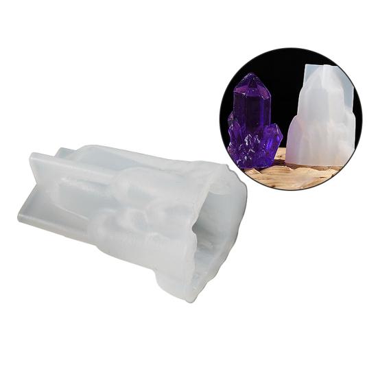 Moule en Silicone Réutilisable Forme Irrégulière Antiadhésif Texture Claire Résistant à la Chaleur Bricolage Qualité Alimentaire Forme de Grappe de Cristal Artificiel Pierre