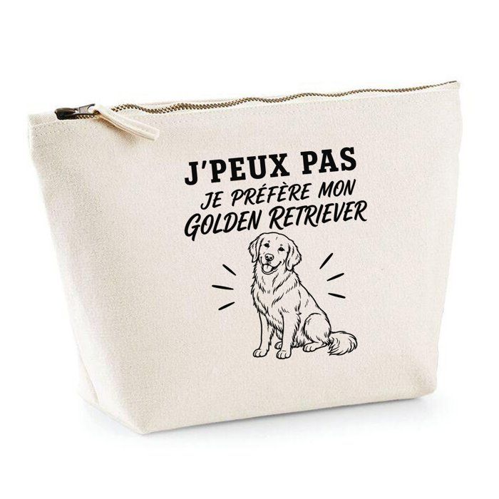 Trousse de toilette - PLANETEE - J'peux pas minimaliste - 100% coton - 3 L (28×19×9 cm) - Beige, zip métal