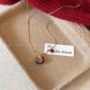Pomegranate Red Ankara Necklace: Elegant Pendant Clavicle Chain