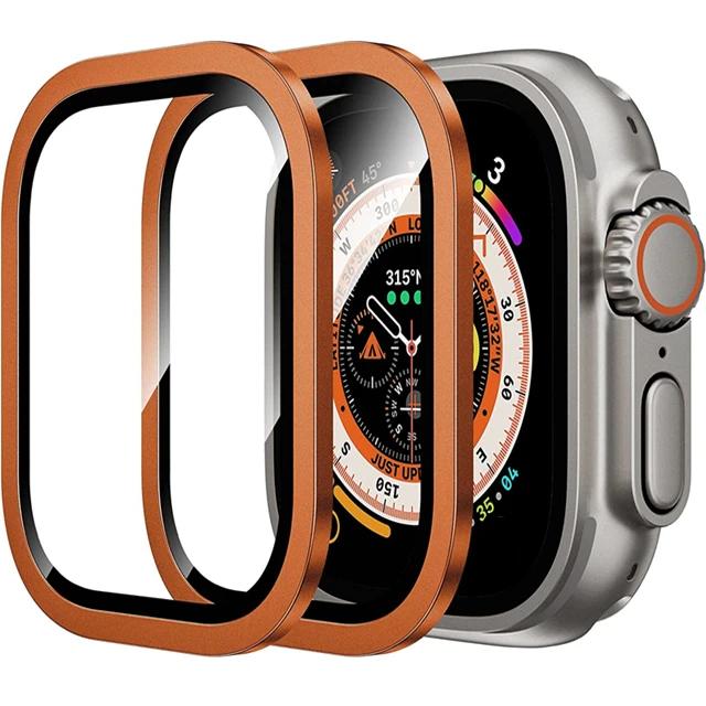 1/2PCS Tempered Glass For Apple Watch Ultra 49mm Screen Protector Anti-Scratch HD Metal Bumper Full Film for IWatch Ultra 49mm