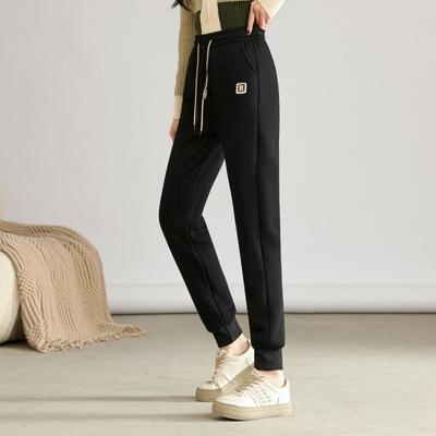 Winter Autumn Warm Women Pant Fashion High Waist Thick Loose Pants Solid Color All-Match Plush Sweatpants