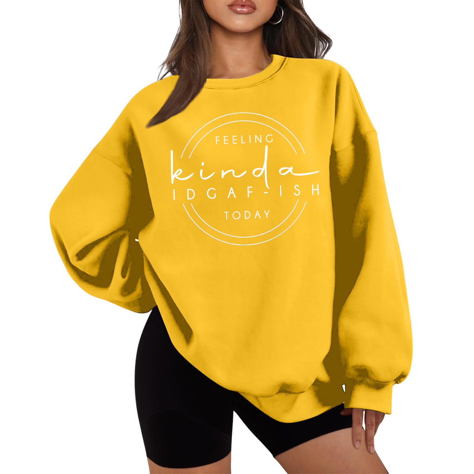 

Girls Printed Round Neck Casual Fashion Top Sweatshirt XL жёлтый