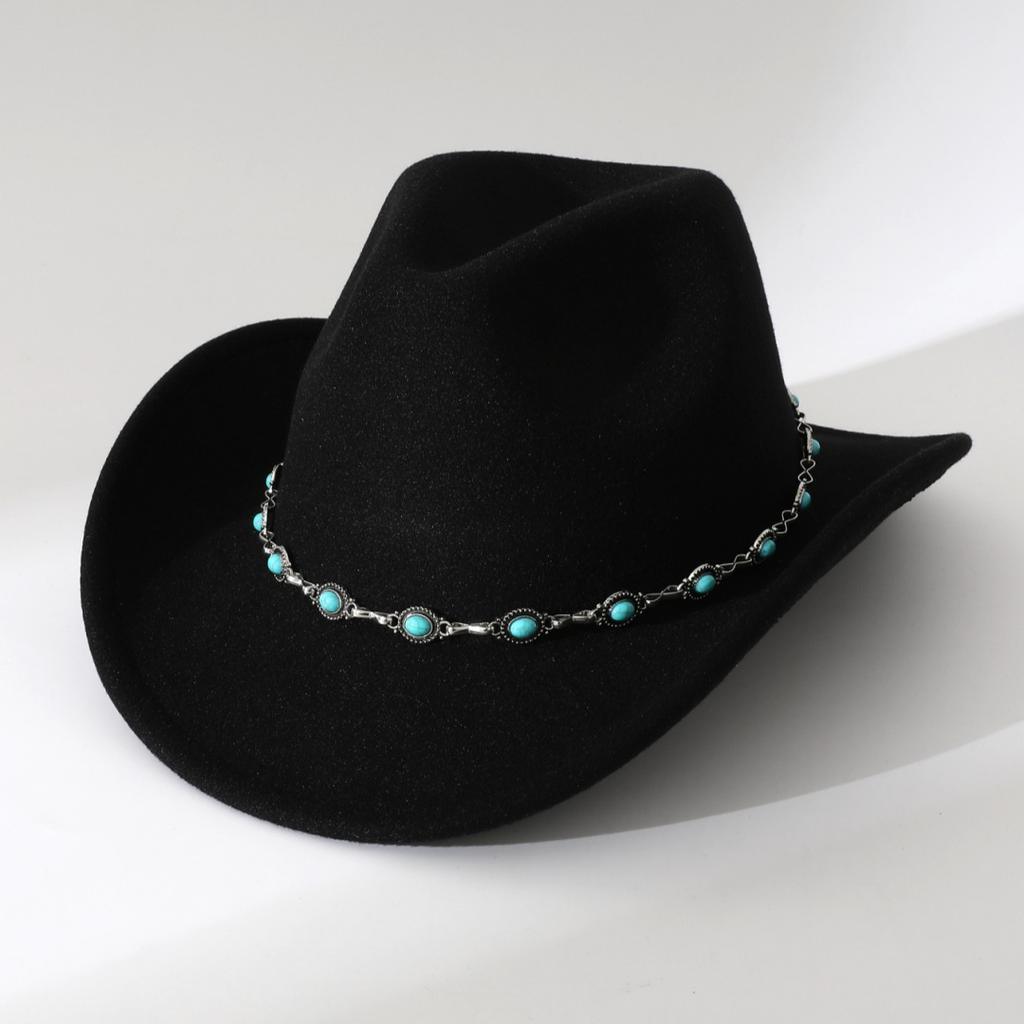Cowboy Hat Four Seasons Western Men and Women Retro Ethnic Style Big Edge Top Hat Jazz Hat Mongolian Hat