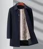 Winter Mid-length Business Coat for Middle-aged Men with Warm Mink Velvet Lining