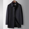 Men's Luxury Woolen Cashmere Coat - Double-Sided, Detachable Liner, Lapel Design for Autumn/Winter Business Wear.