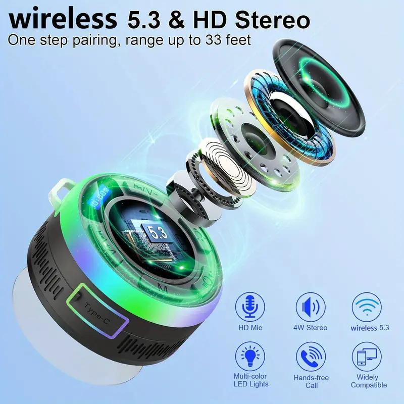 Wireless Speaker 1100mAh Battery Capacity Bluetooth Speakers IPX7 Waterproof Built-in Mic 10 Hours
