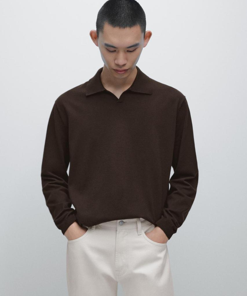 Masimodutti Cotton Knit Polo Sweater