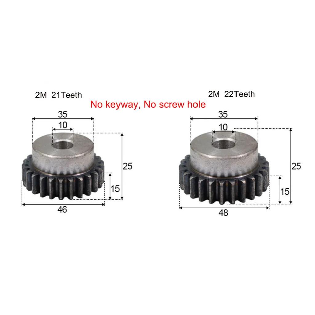 1Pcs 2 Module Spur Gear 21T/22T/23T-60T 45# Steel Motor Gear 2M Mechanical Transmission Gear Process Hole 10/12mm