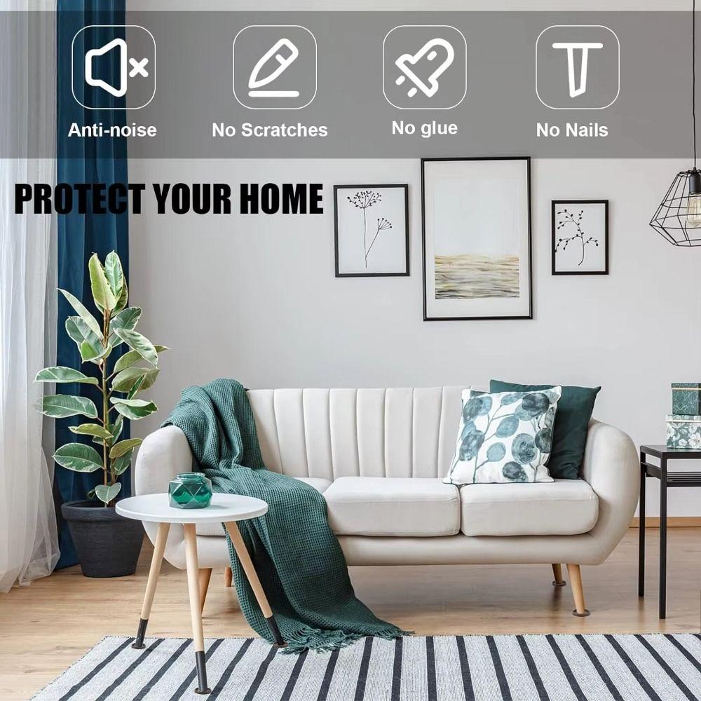 Quick Install Anti Slip Caster Cup Round Rubber Furniture Stoppers Furniture Pads  Bar Stools