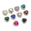 10Pcs/lot 14x15MM Metal Heart Rhinestones Acrylic Sewing Accessories DIY Clothing Hair Accessories Decorative Jewelry