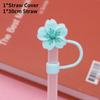 Straw Flower Silicone Cover Straw Cap Dustproof Reusable Stoppers Color Solid