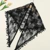 Casual Vintage Lace Flower Hair Scarf Shawl Thin Chic Style Bandanas for Women Cute Bohemian Triangle Head Scarf Pastoral Style