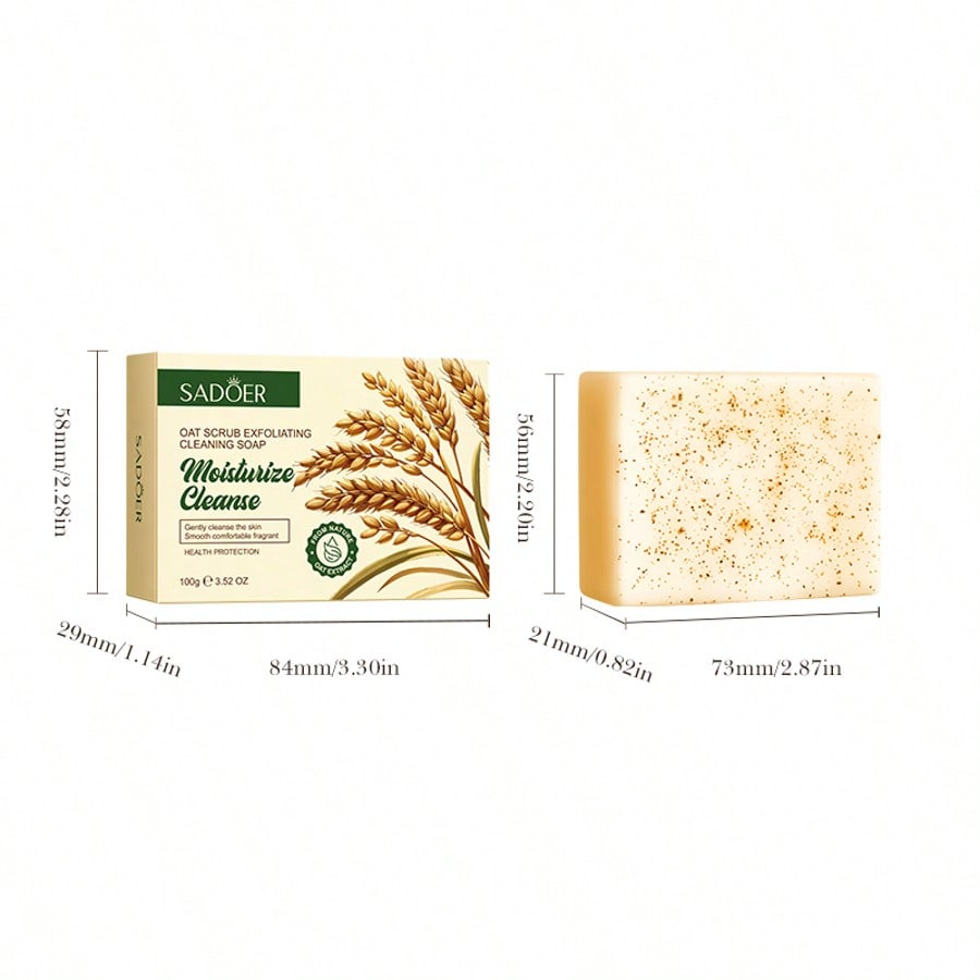 Oat Exfoliating Handmade Soap, Cleanses the Skin, Cleanses the Body, Comfortable and Not Tight, Deeply Cleanses Skin Dirt. 100g