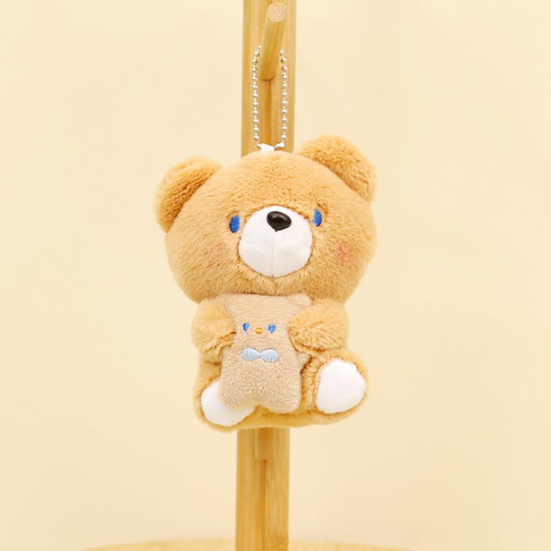 Adorable Plush Toy Bear Keychain Soft Short Plush Stuffed Animal Decoration
