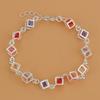 925 Sterling Silver Bracelet Red Zircon High Quality Romance Chain For Women Fashion Engagement Party Wedding Jewelry Gift
