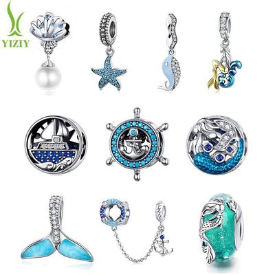 Charm Plata Serie Océano: Cuentas de Plata de Ley S925 – Moda Europea y Americana Accesorios de Joyería DIY