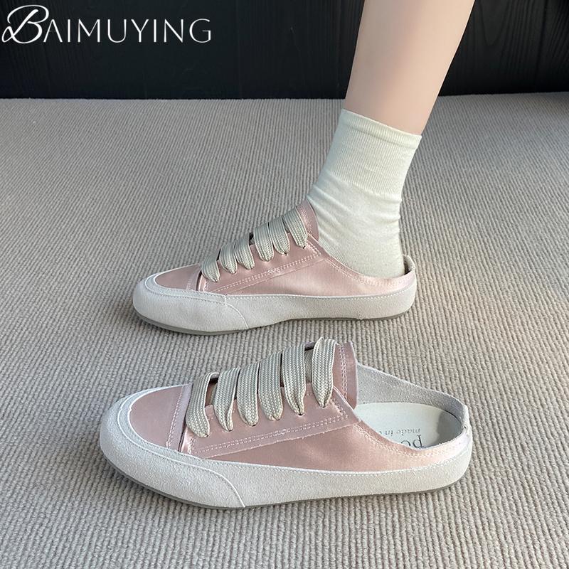 Women Flats Mules Shoes Casual Sport Sandals Summer Slippers New 2025 Trend Slingback Sneakers Woman Walking Lace Up Flip Flops
