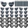 12-120 Pezzi Occhiali da Sole a Forma di Cuore per Matrimonio Occhiali Mr/Ms Sposa Regalo di Matrimonio per Ospite Occhiali a Cuore per Damigella d'Onore Bomboniera Just Married