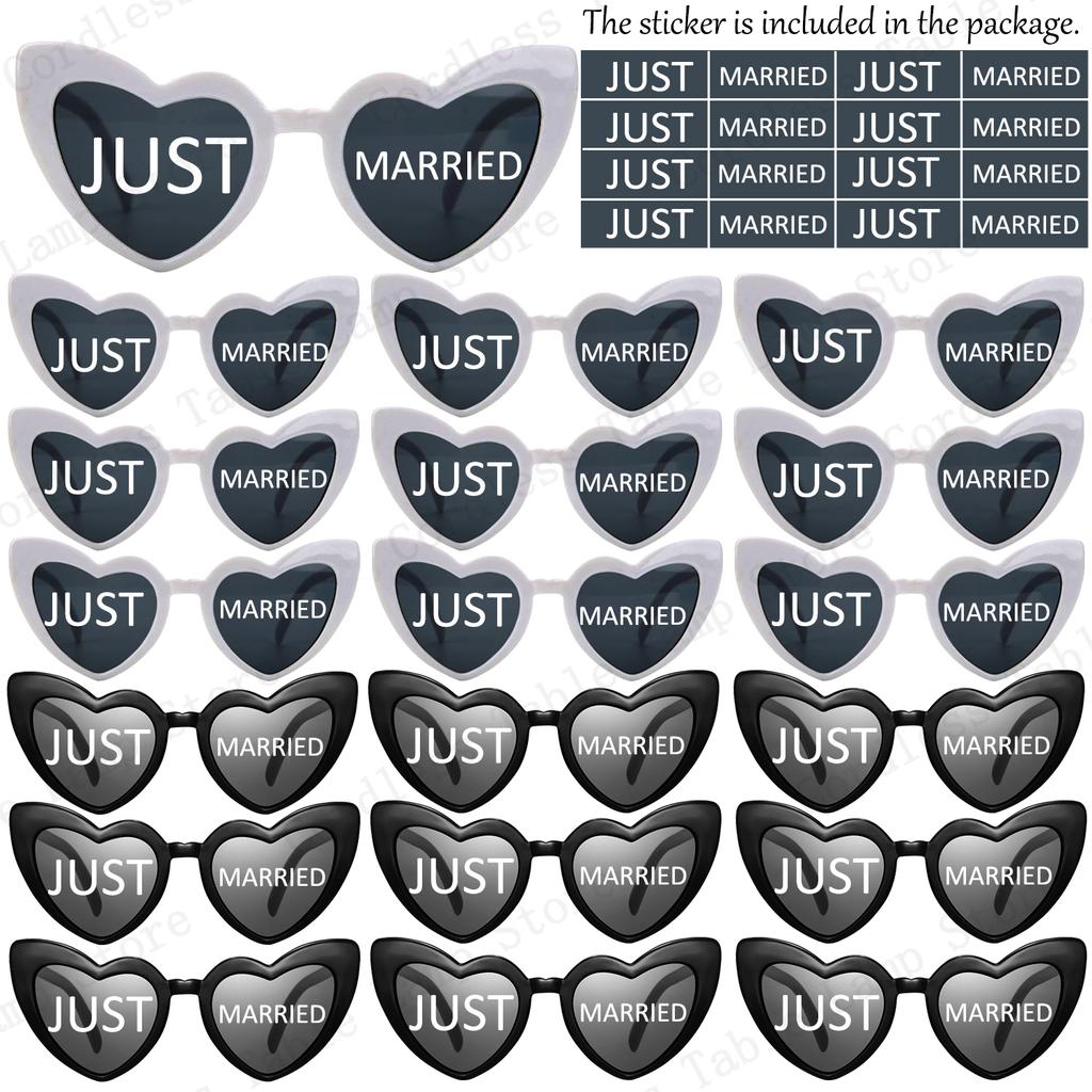 12-120 Pezzi Occhiali da Sole a Forma di Cuore per Matrimonio Occhiali Mr/Ms Sposa Regalo di Matrimonio per Ospite Occhiali a Cuore per Damigella d'Onore Bomboniera Just Married