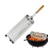 Rolling Grilling Baskets Grilling Net Tube BBQ Rolling Cage Round Mesh Barbecue Cylinder Cage Cooking Accessories for Meat