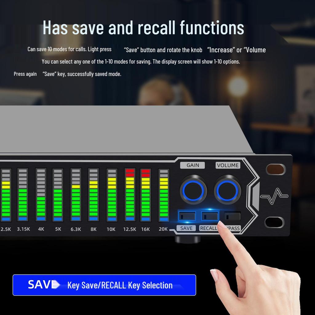 31-Band Digital Equalizer with Noise Reduction for Home, KTV, Stage, and Bar Audio Systems