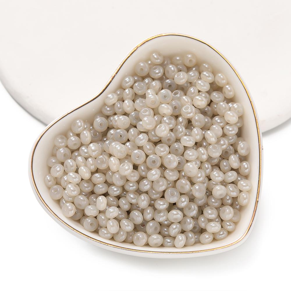 100pcs/Lot 3x4.5mm Glass Flat Round Beads Mini Spacer Loose Bead for Bracelet Necklace Earrings Jewelry Making Accessories