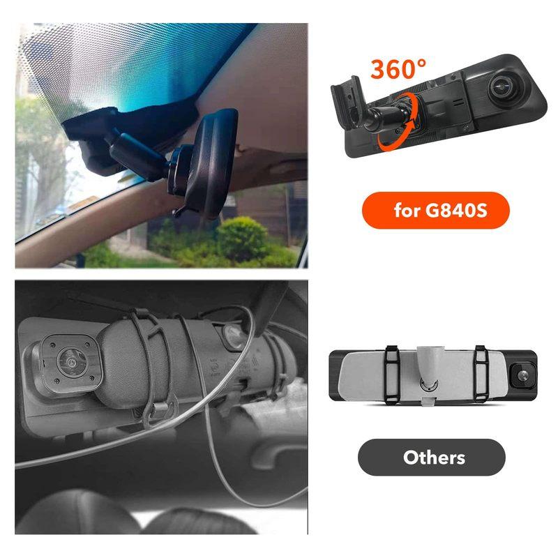WOLFBOX OEM Bracket for Mirror Dash Cam 12 Inch Mirror Dash Cam Mount Bracket Arm for Car DVR Instead of Strap