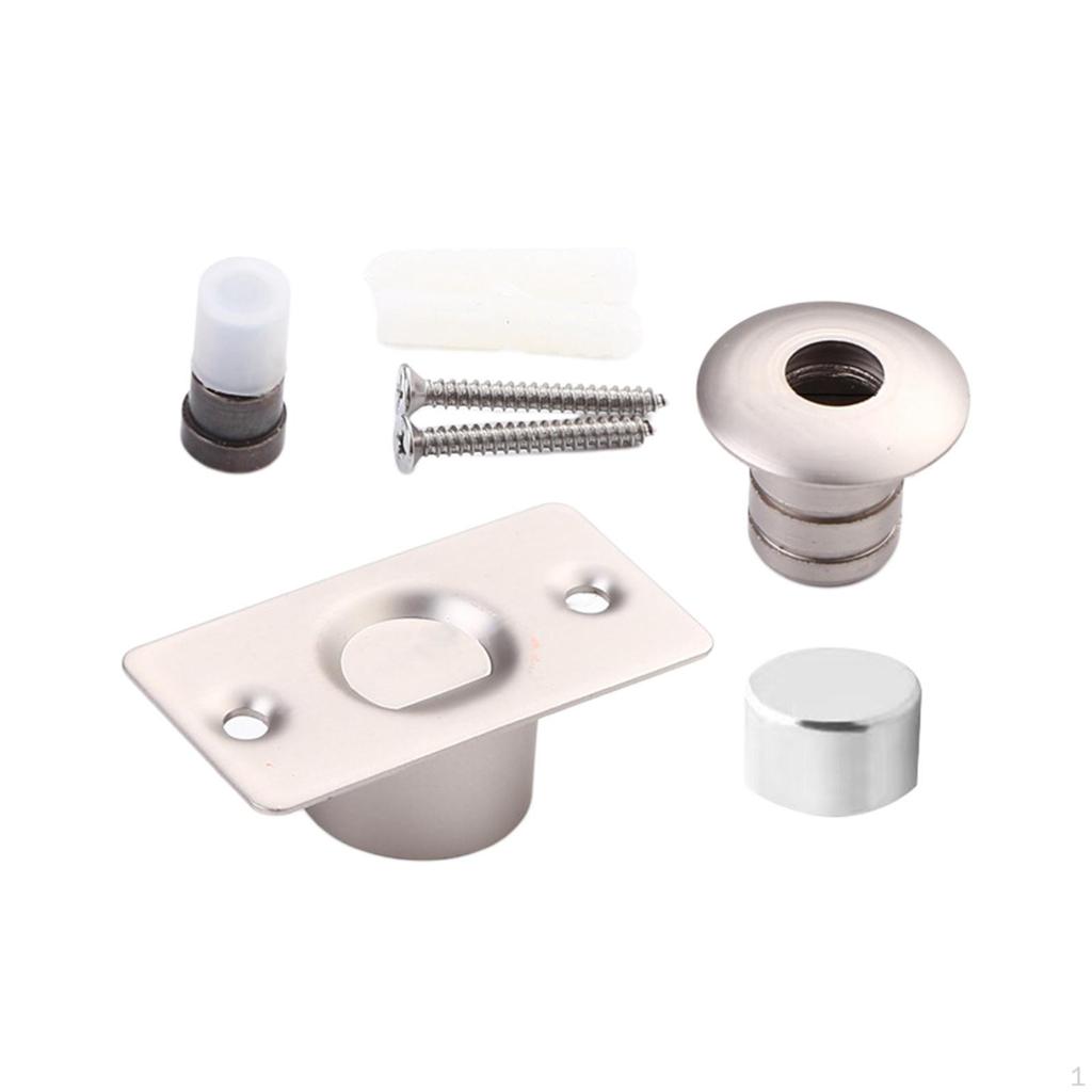 Magnetic Door Stop Quiet Hidden Stopper for Dorm Office Buildings Home Milky White