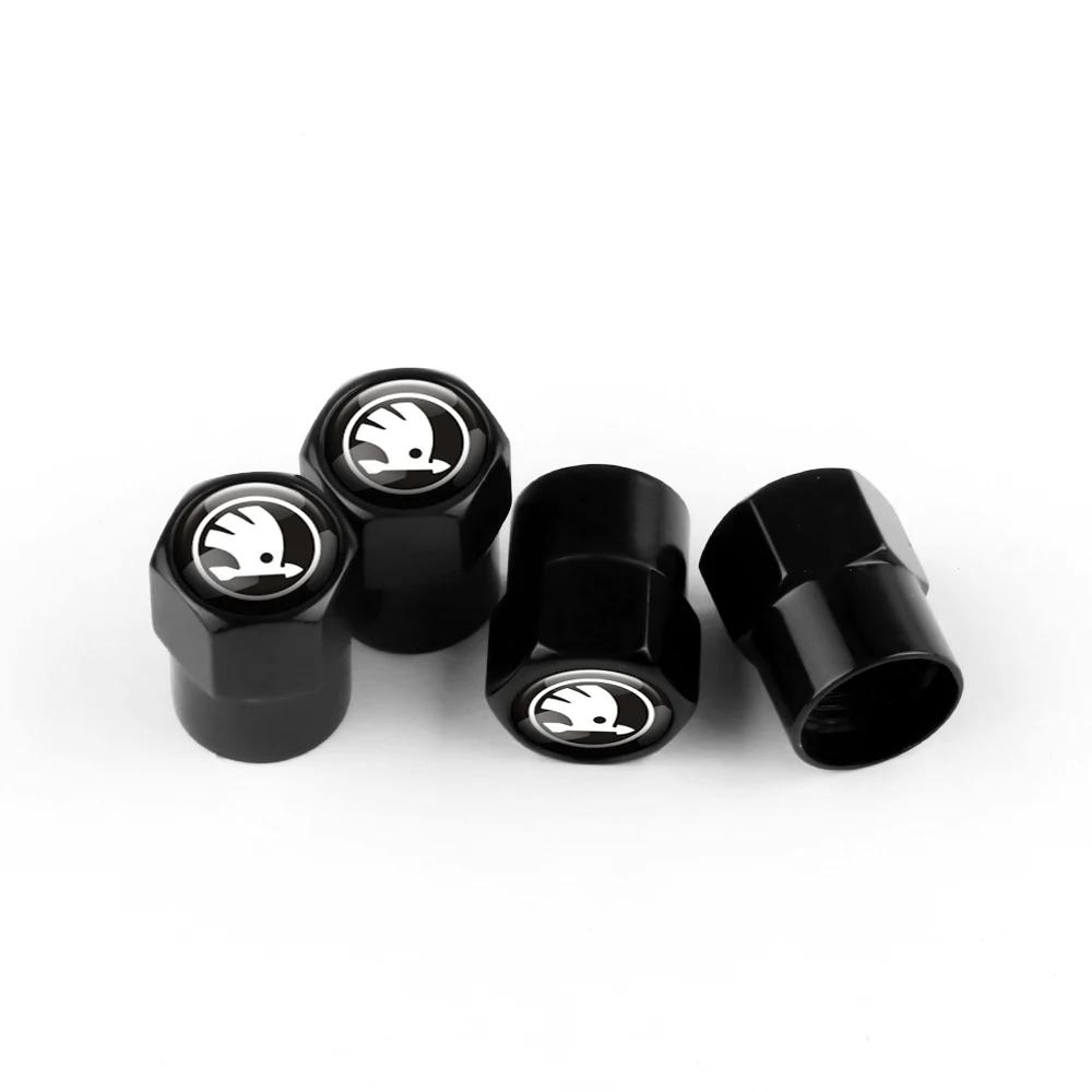 

2025 New 4pcs Metal Car Wheel Tire Valve Caps Stem Case Covers Accessories For Skoda S Kodiaq Octavia 2 3 Yeti Karoq Rapid Fabia For Skoda