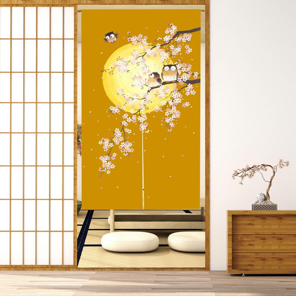 Noren room divider privacy suitable for hot living Brown owl 85cm wide x 170cm (Japanese curtain), curtain, screen, stylish, entrances, springs, inns,
