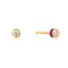 Berry Violet Enamel Stud 925 Silver Earrings e028-01G-R