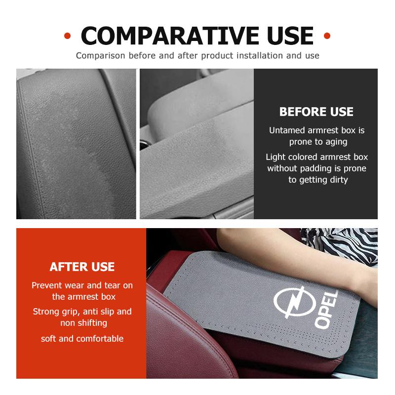 Suede Car Central Armrest Pad Scratch Resistant Anti Slip Cushion For Opel Insignia Astra G J F K Vectra C H Corsa C B D Omega