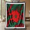 Morocco Football Printed Flannel Blanket Skin Friendly Warm Decorative Throw for Indoor Couch Bed Daily Use