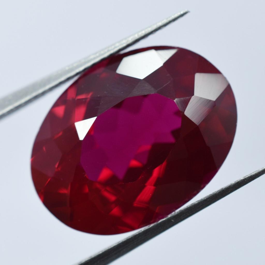 Natural Red Ruby Loose Gemstone 12.75 Ct Oval Cut for Jewelry Making and Gem Collections