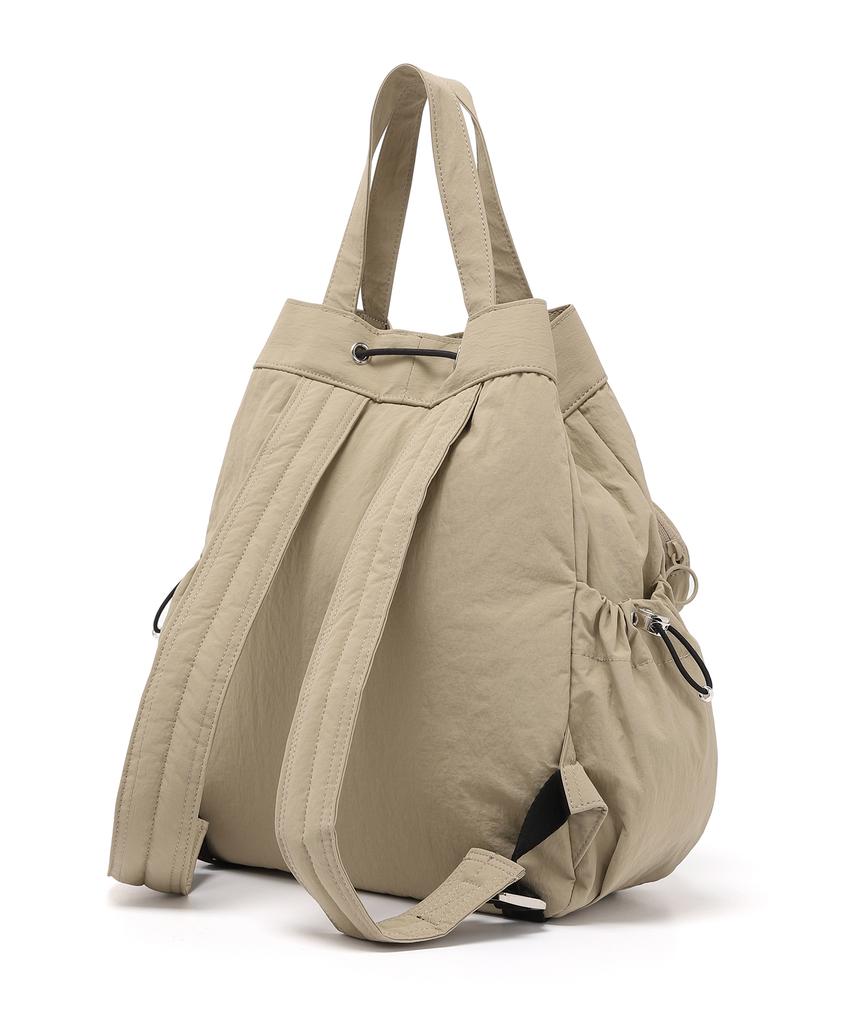 Lemine String Tote And Backpack (Beige)