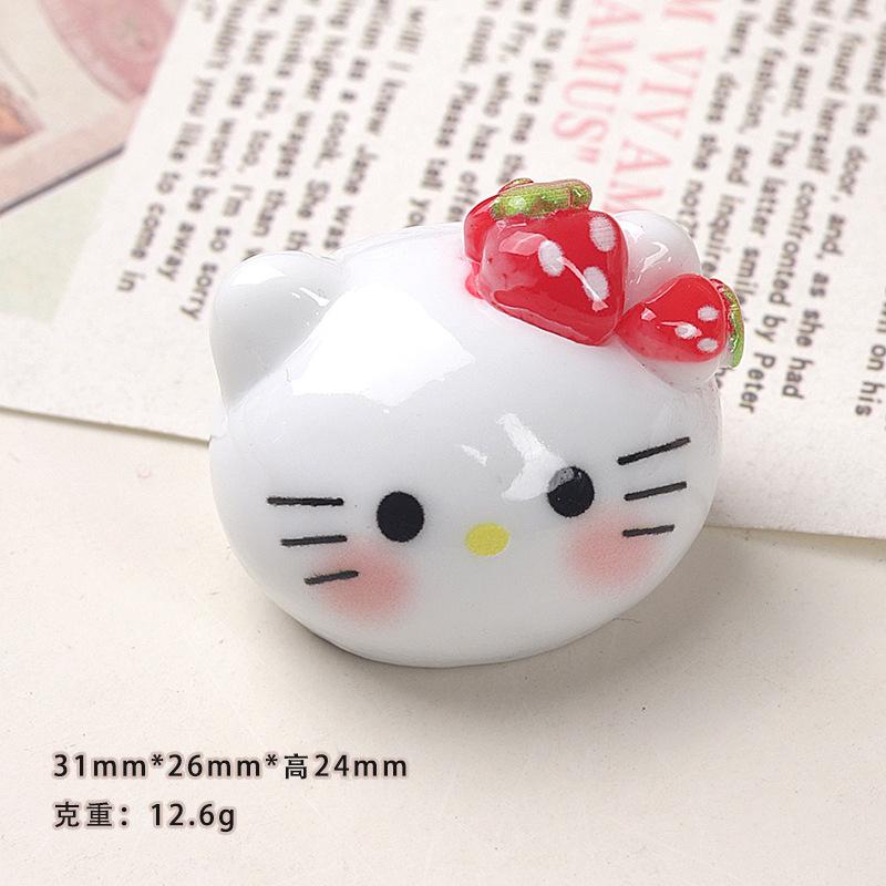 10/50PCS Cartoon DIY Fruit Big Head Cat Resin Accessories Accessories Cream Gel Hair Clip Keychain Pendant Accessories