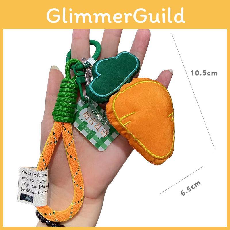 Fabric Keychain Stylish With Strawberry And Carrot Design Ideal For Use Everyday